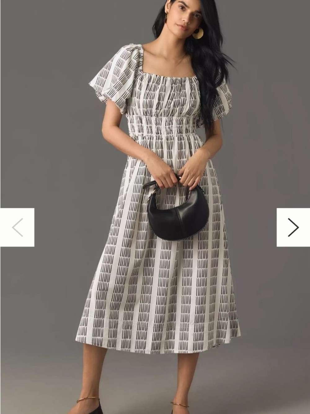 Anthropologie Maeve Puff-Sleeve Midi Dress